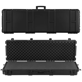 Hard Rifle Case, Lockable Rifle Case with Pre-cut Foams, 52 in Gun Storage with Wheels