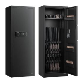 VEVOR 6-8 Gun Safe, Long Gun Cabinet for Rifles and Pistols, Quick Access Fireproof Rifle Safe with 3 Ammo Slots and 2 Adjustable Racks