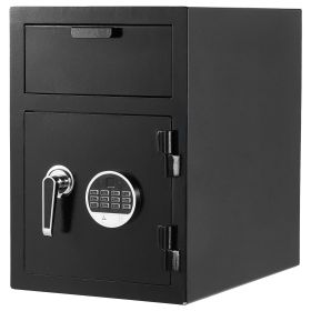 1.2 Cubic Feet Drop Safe, Large Capacity Front Drop Slot Safe Box with Digital Keypad, Heavy Duty 2 Tiers Cash Depository Box with Spare Keys for