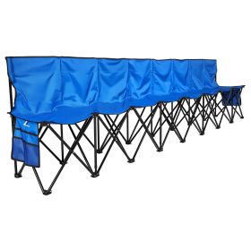 VEVOR Portable Folding Bench, 8 Seat Foldable Soccer Bench with Side Pockets and Carrying Bag