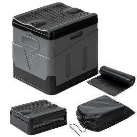1Pc Portable Toilet For Car Camping Boating Hiking Outdoor Travel Potty With Carry Bag Foldable Emergency Toilet With Lid Trash Bags (Option: Grey-20L)