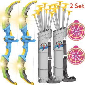 Bow and Arrow Set for Kids, Toyokar Archery Set Toy with Light-up LEDs, 10 suction bows and arrows (quantity: 2 set)